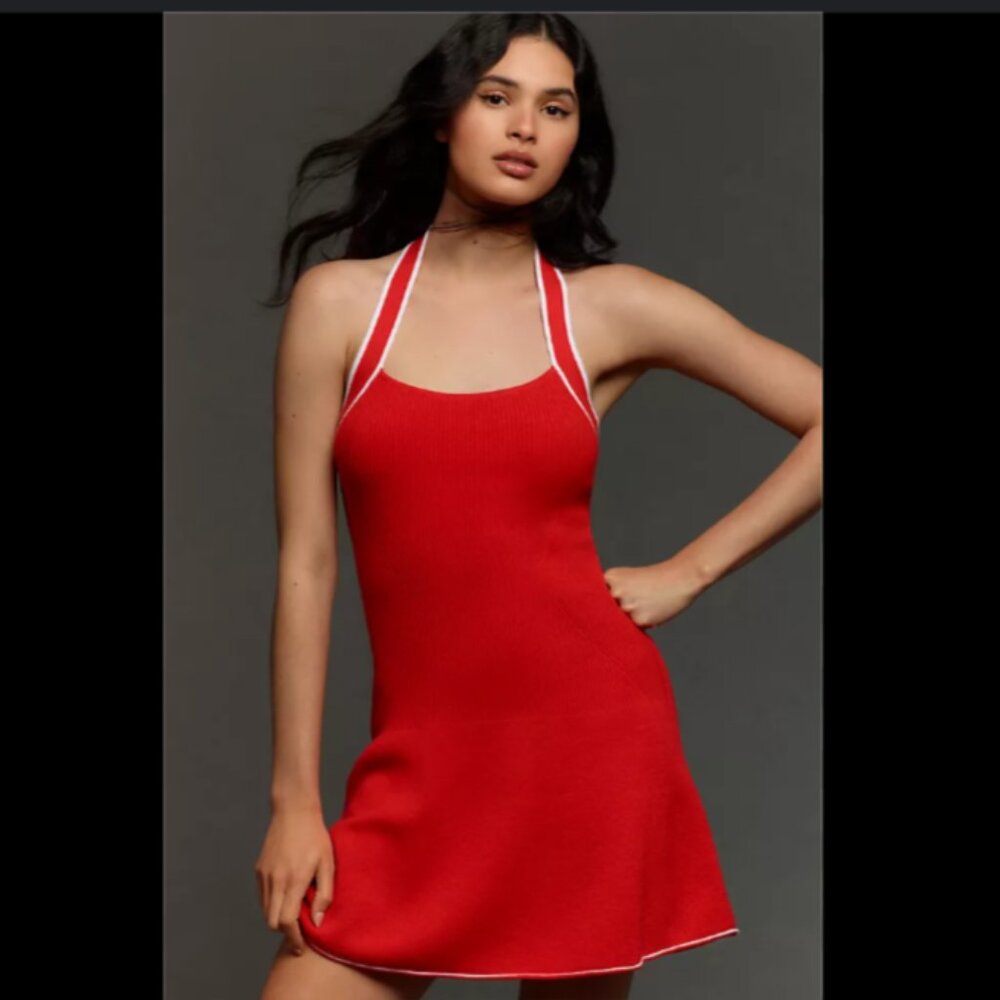 Brand New Daily Practice by Anthropologie Full Speed Halter Mini Dress
